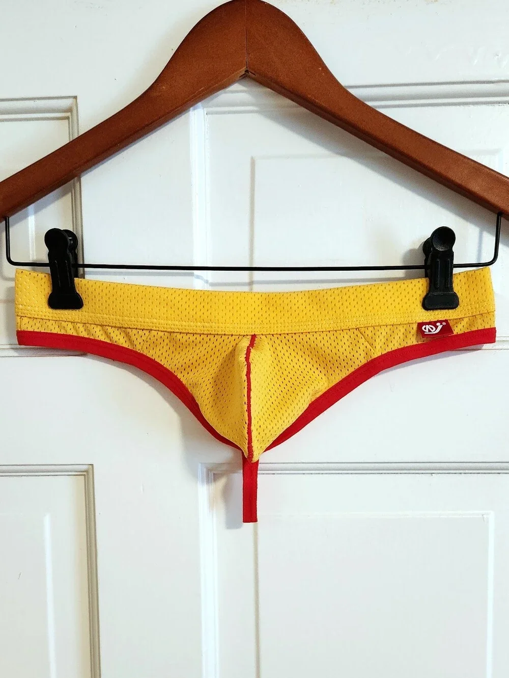 😈Wang Jiang😈 - Yellow/Red Mesh G-String